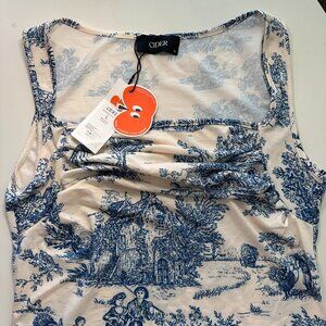 NWT Cider Blue & White Tank Top Large